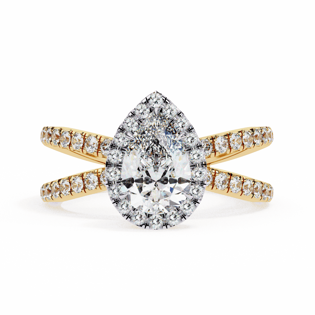 1.75 Carat Pear Signature Solitaire Ring in Moissanite | House of Estara