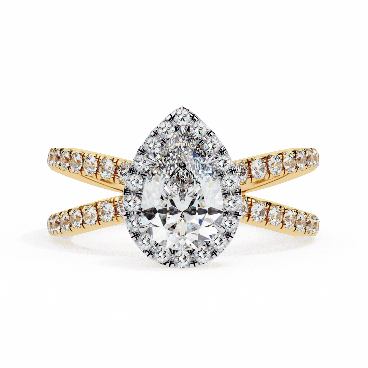 1.75 Carat Pear Signature Solitaire Ring in Moissanite | House of Estara