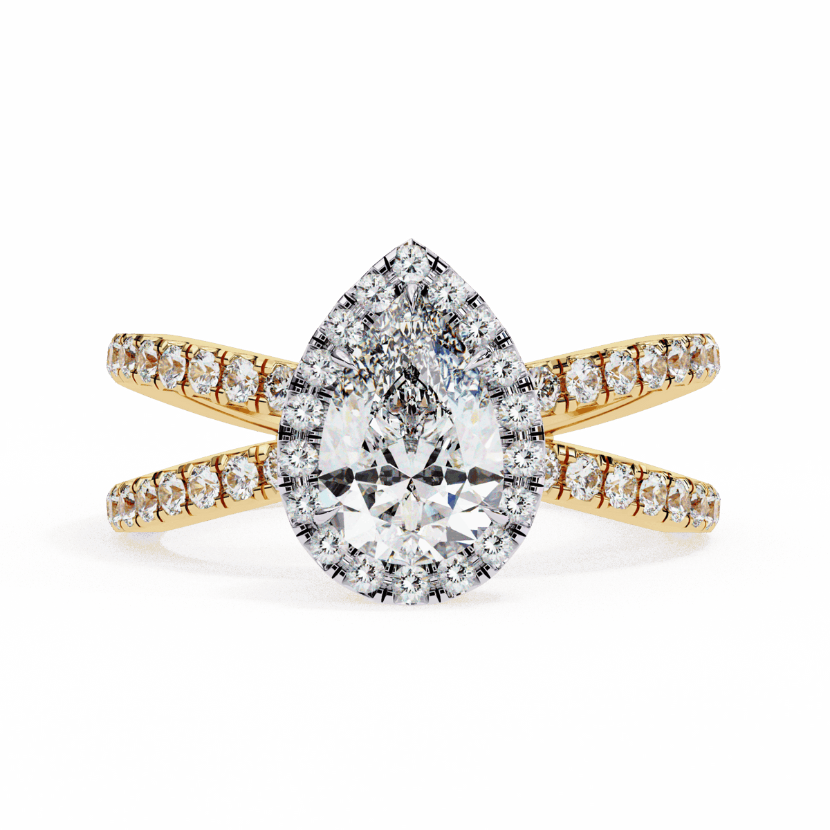 1.75 Carat Pear Signature Solitaire Ring in Moissanite | House of Estara