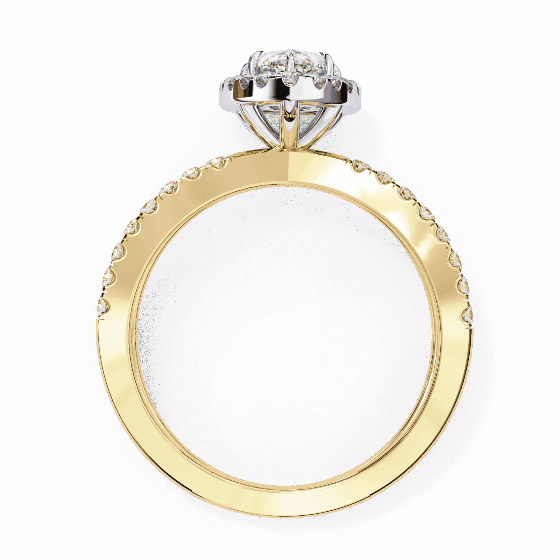 1.75 Carat Pear Signature Solitaire Ring in Moissanite | House of Estara