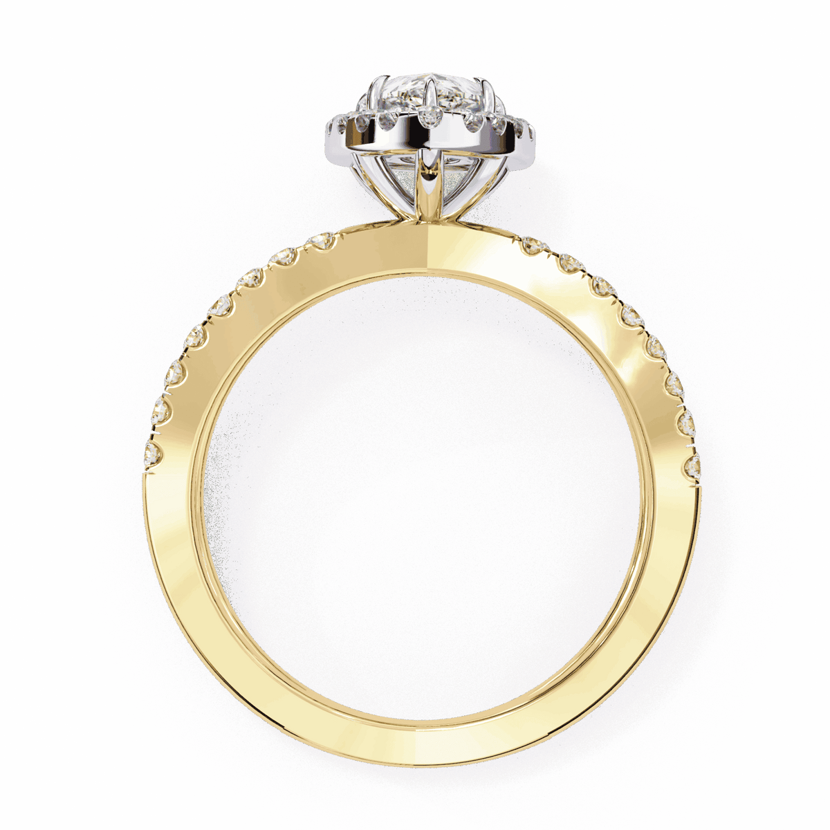 1.75 Carat Pear Signature Solitaire Ring in Moissanite | House of Estara