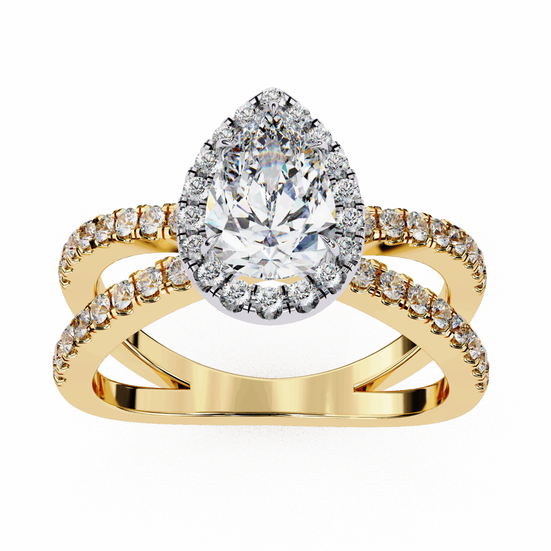 1.75 Carat Pear Signature Solitaire Ring in Moissanite | House of Estara