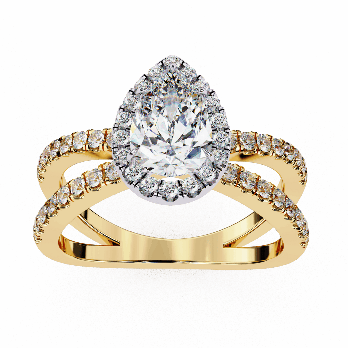 1.75 Carat Pear Signature Solitaire Ring in Moissanite | House of Estara