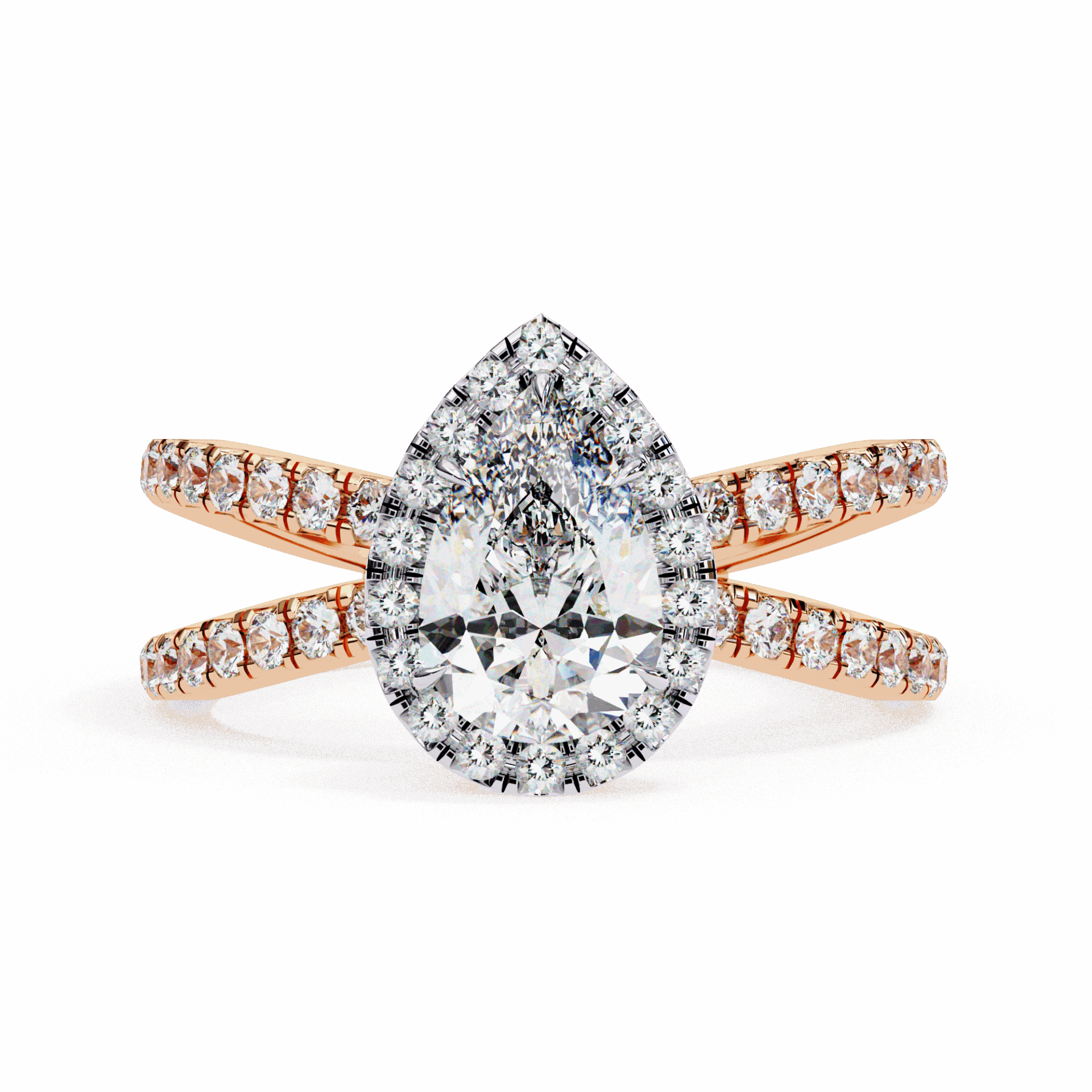 1.75 Carat Pear Signature Solitaire Ring in Moissanite | House of Estara