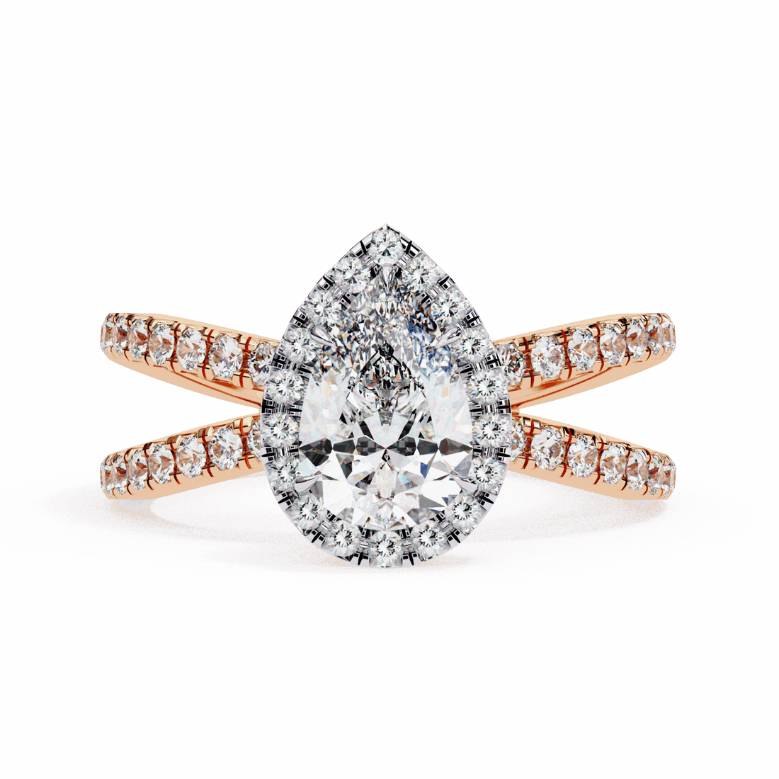 1.75 Carat Pear Signature Solitaire Ring in Moissanite | House of Estara