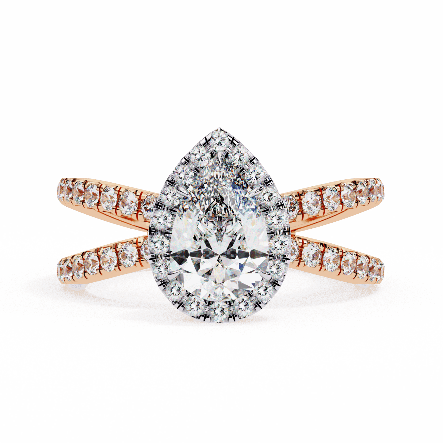 1.75 Carat Pear Signature Solitaire Ring in Moissanite | House of Estara