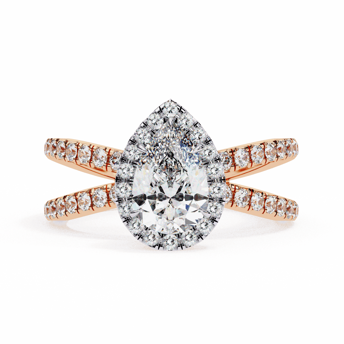 1.75 Carat Pear Signature Solitaire Ring in Moissanite | House of Estara