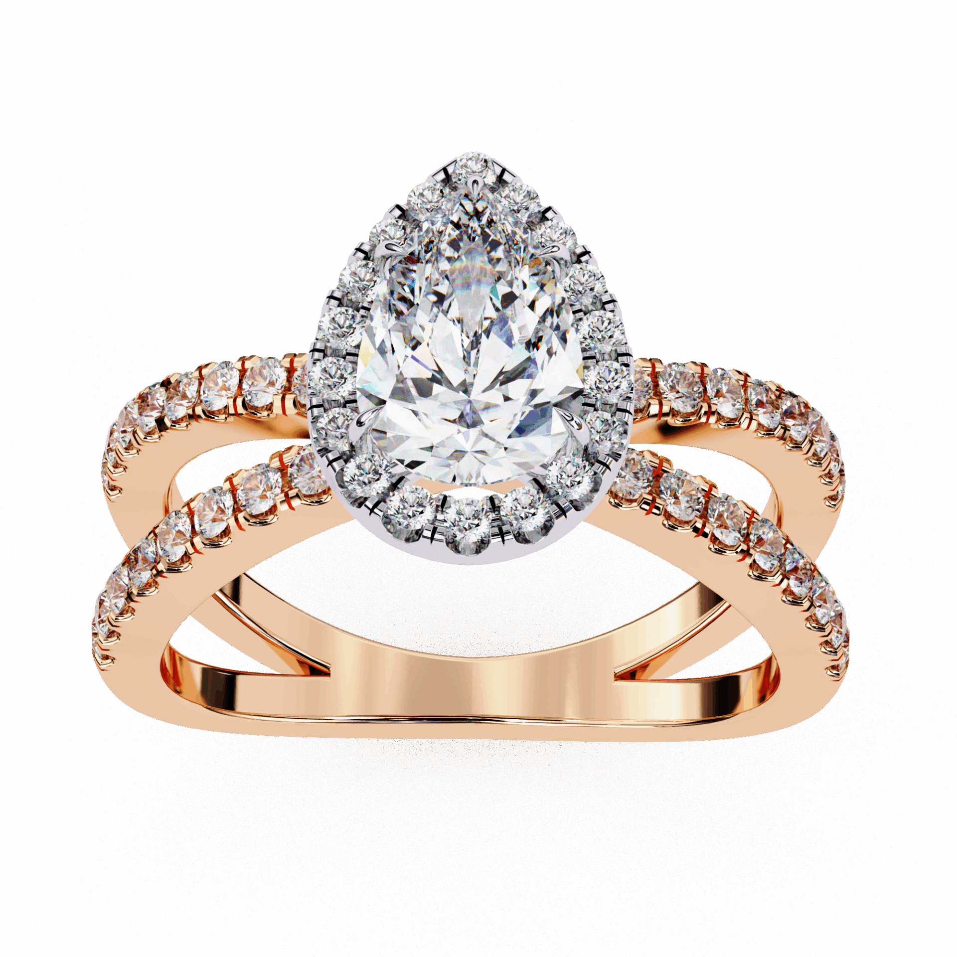 1.75 Carat Pear Signature Solitaire Ring in Moissanite | House of Estara