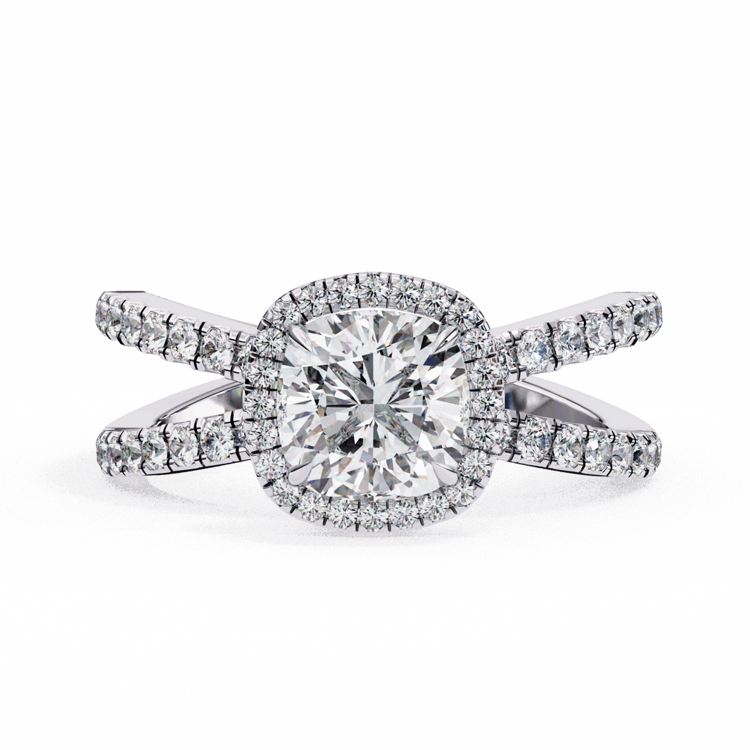 2.25 Carat Cushion Signature Solitaire Ring in Moissanite | House of Estara
