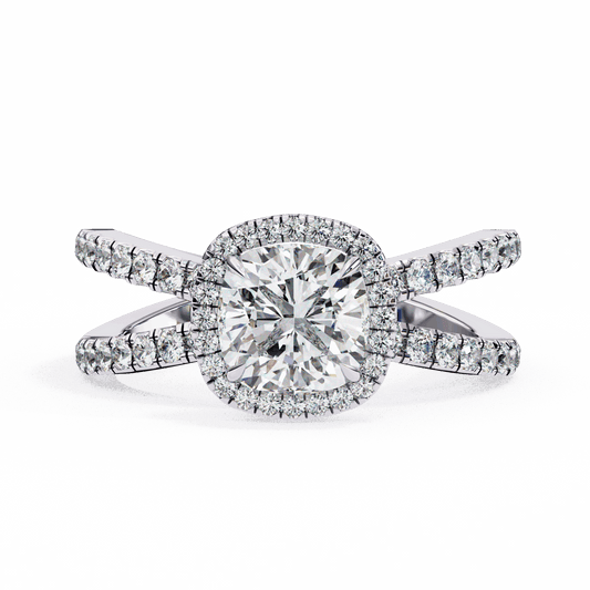 2.25 Carat Cushion Signature Solitaire Ring in Moissanite | House of Estara