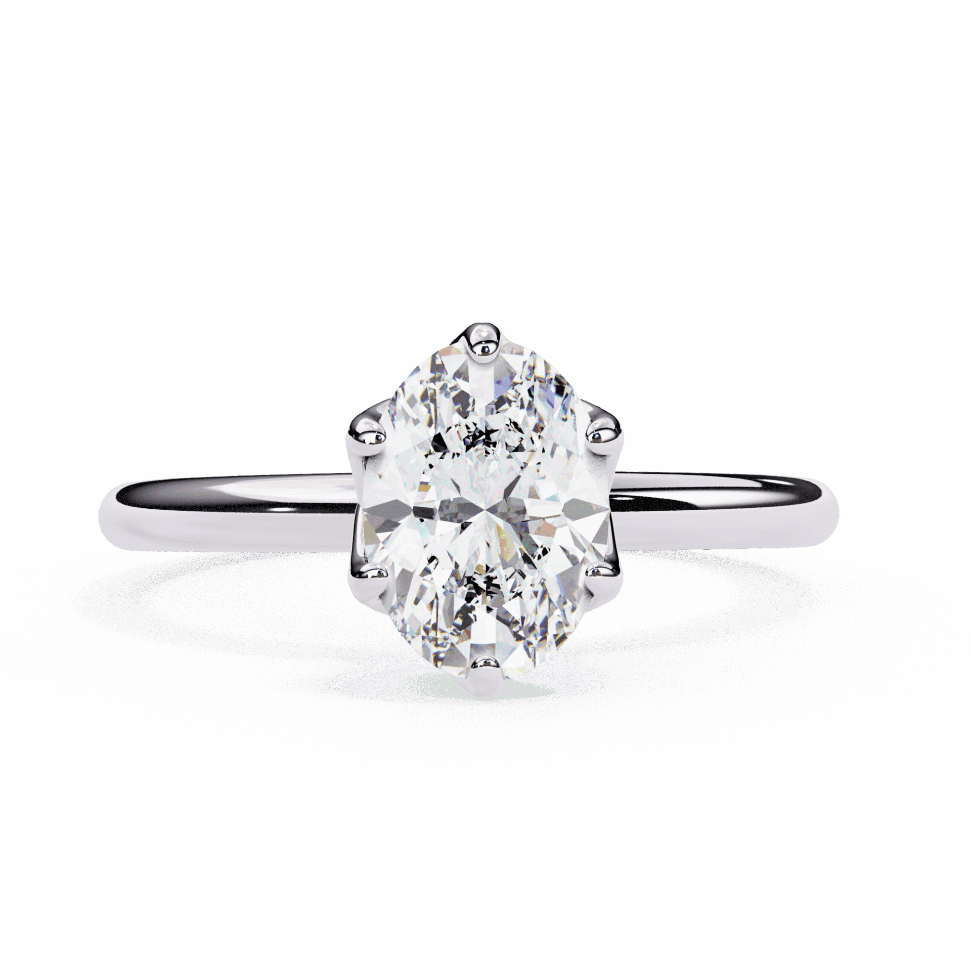 2.75 Carat Oval Eternal Solitaire Engagement Ring in Moissanite | House of Estara