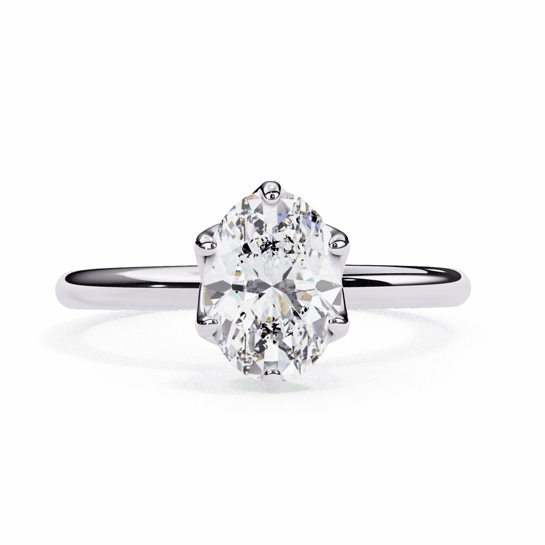 2.75 Carat Oval Eternal Solitaire Engagement Ring in Moissanite | House of Estara