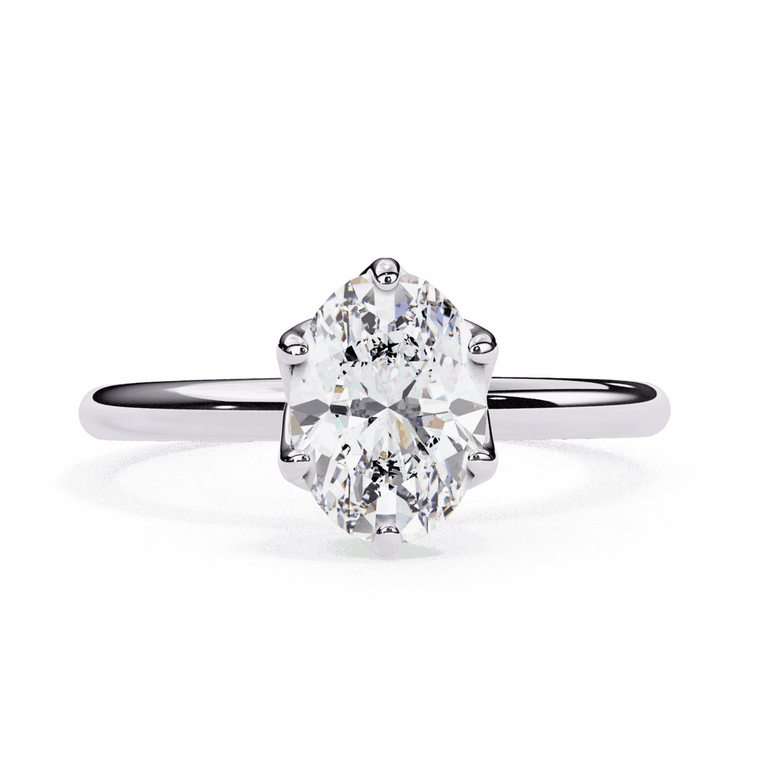 2.75 Carat Oval Eternal Solitaire Engagement Ring in Moissanite | House of Estara