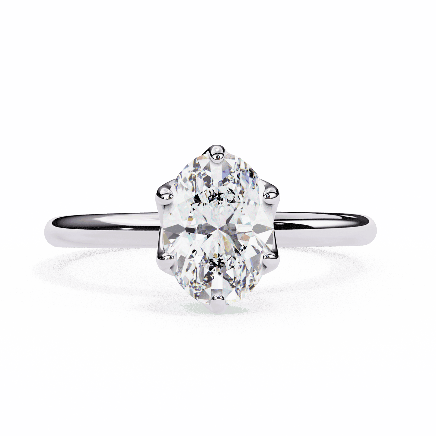 2.75 Carat Oval Eternal Solitaire Engagement Ring in Moissanite | House of Estara