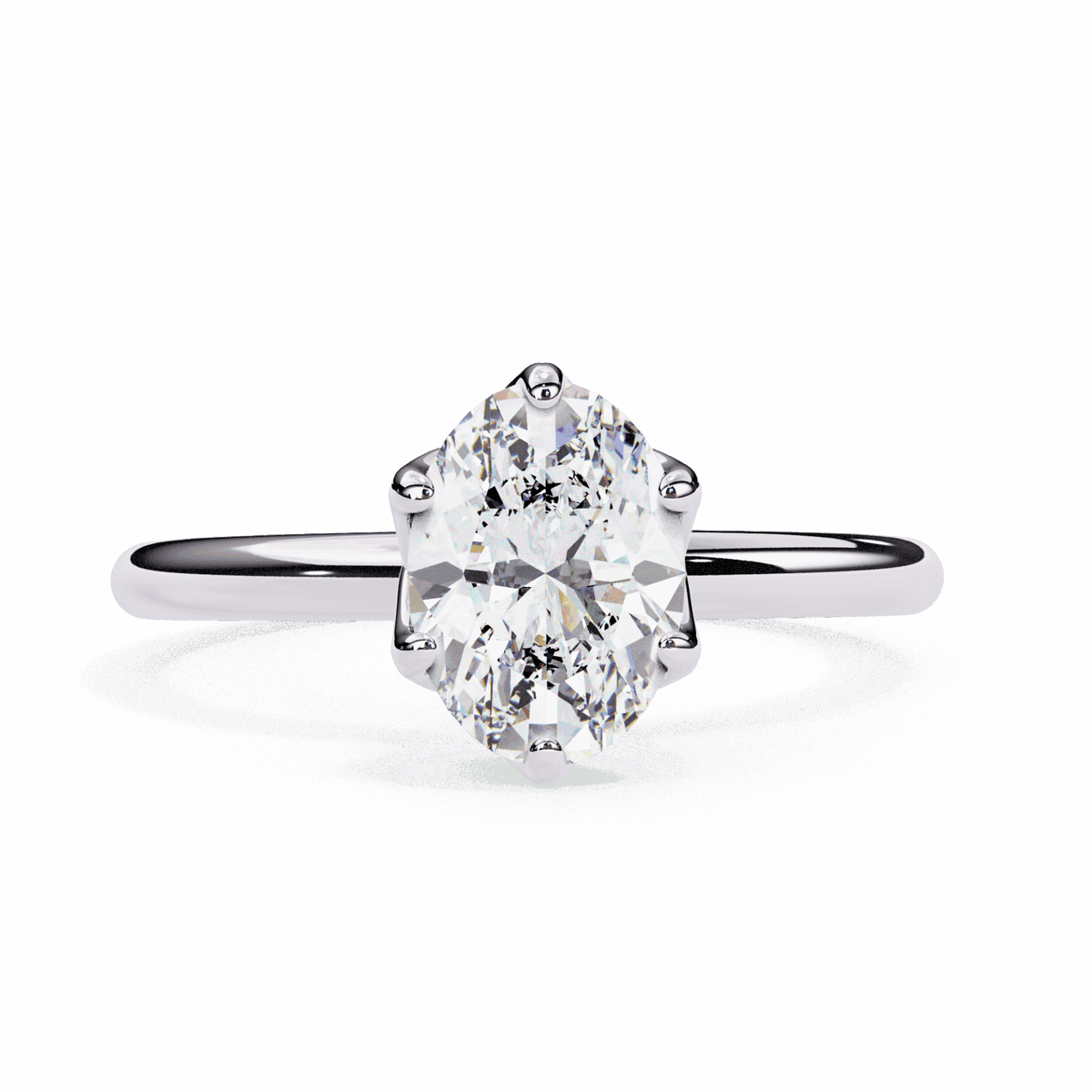 2.75 Carat Oval Eternal Solitaire Engagement Ring in Moissanite | House of Estara