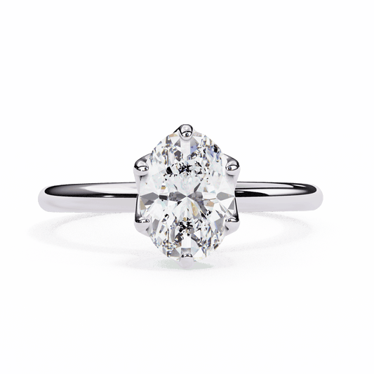2.75 Carat Oval Eternal Solitaire Engagement Ring in Moissanite | House of Estara
