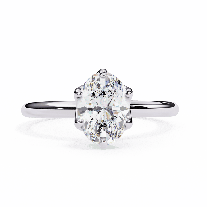 2.75 Carat Oval Eternal Solitaire Engagement Ring in Moissanite | House of Estara