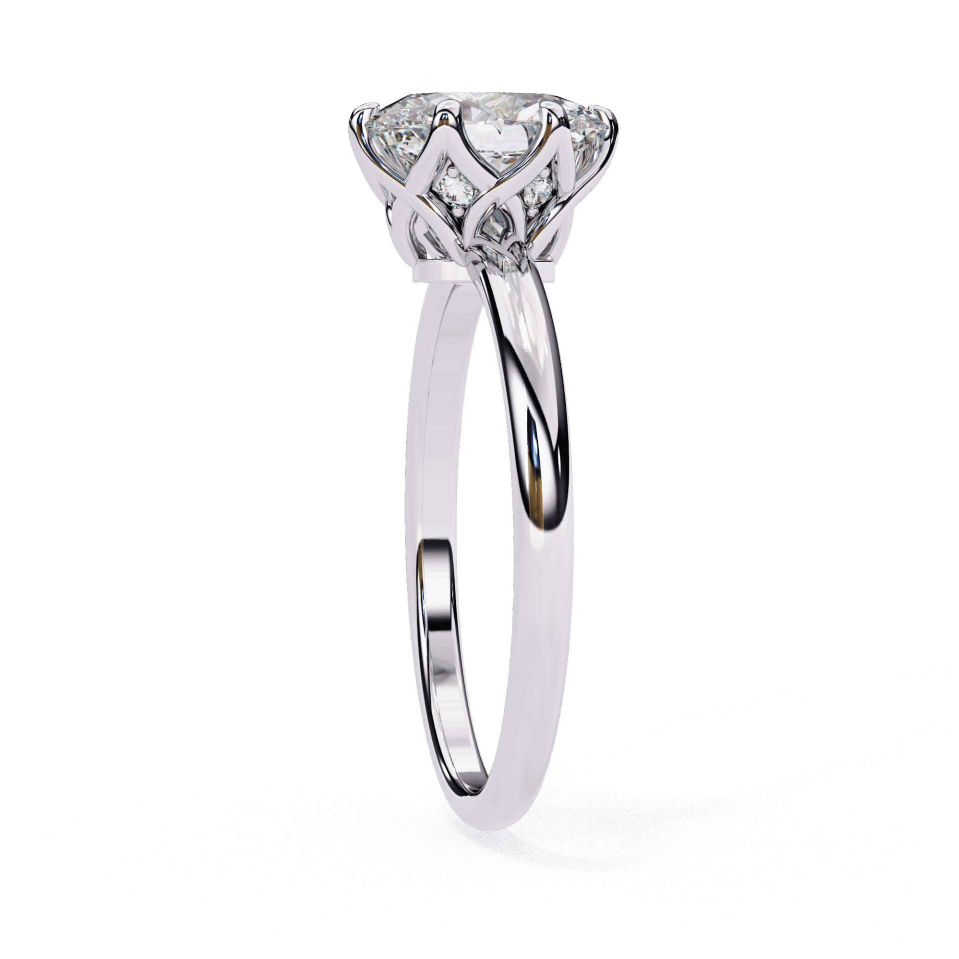 2.75 Carat Oval Eternal Solitaire Engagement Ring in Moissanite | House of Estara