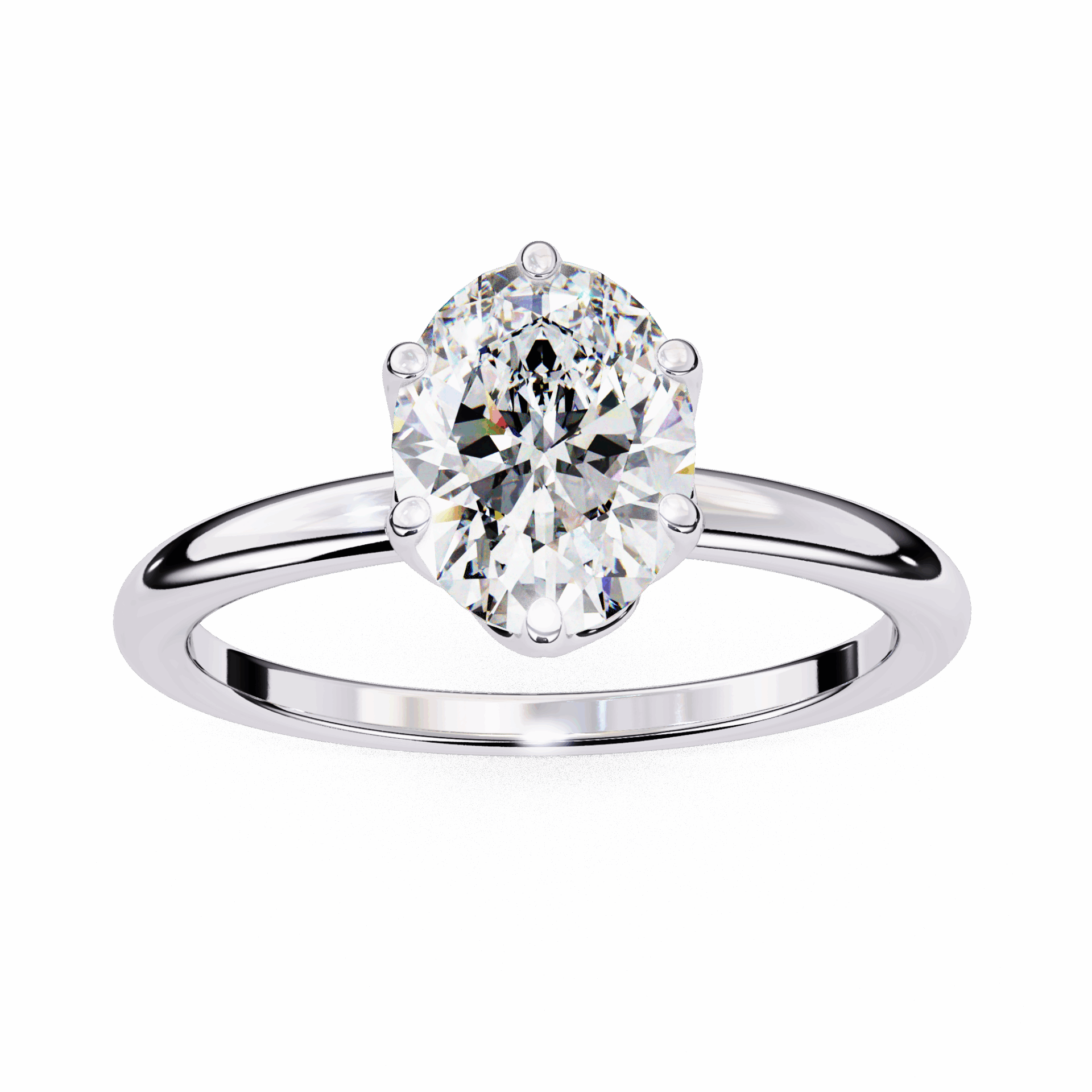2.75 Carat Oval Eternal Solitaire Engagement Ring in Moissanite | House of Estara