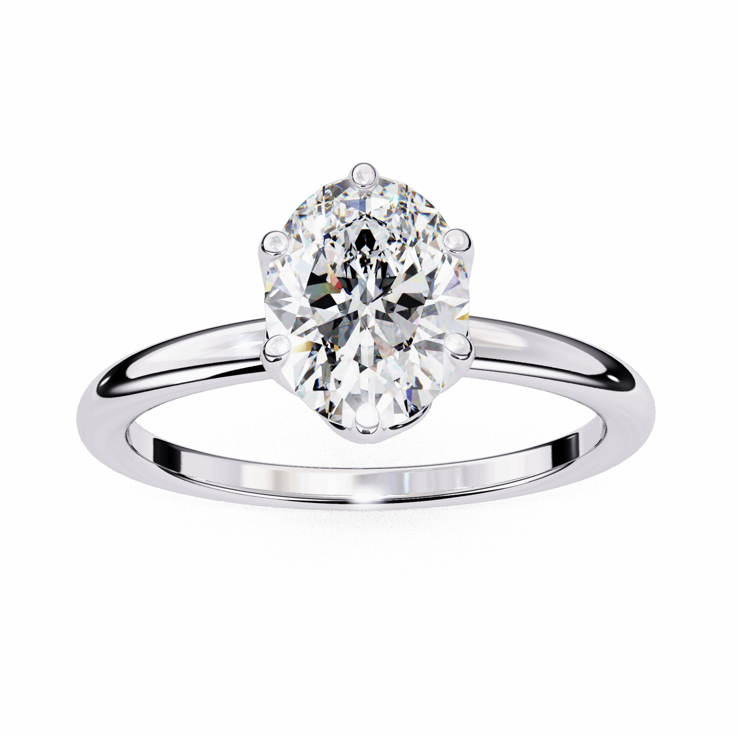 2.75 Carat Oval Eternal Solitaire Engagement Ring in Moissanite | House of Estara
