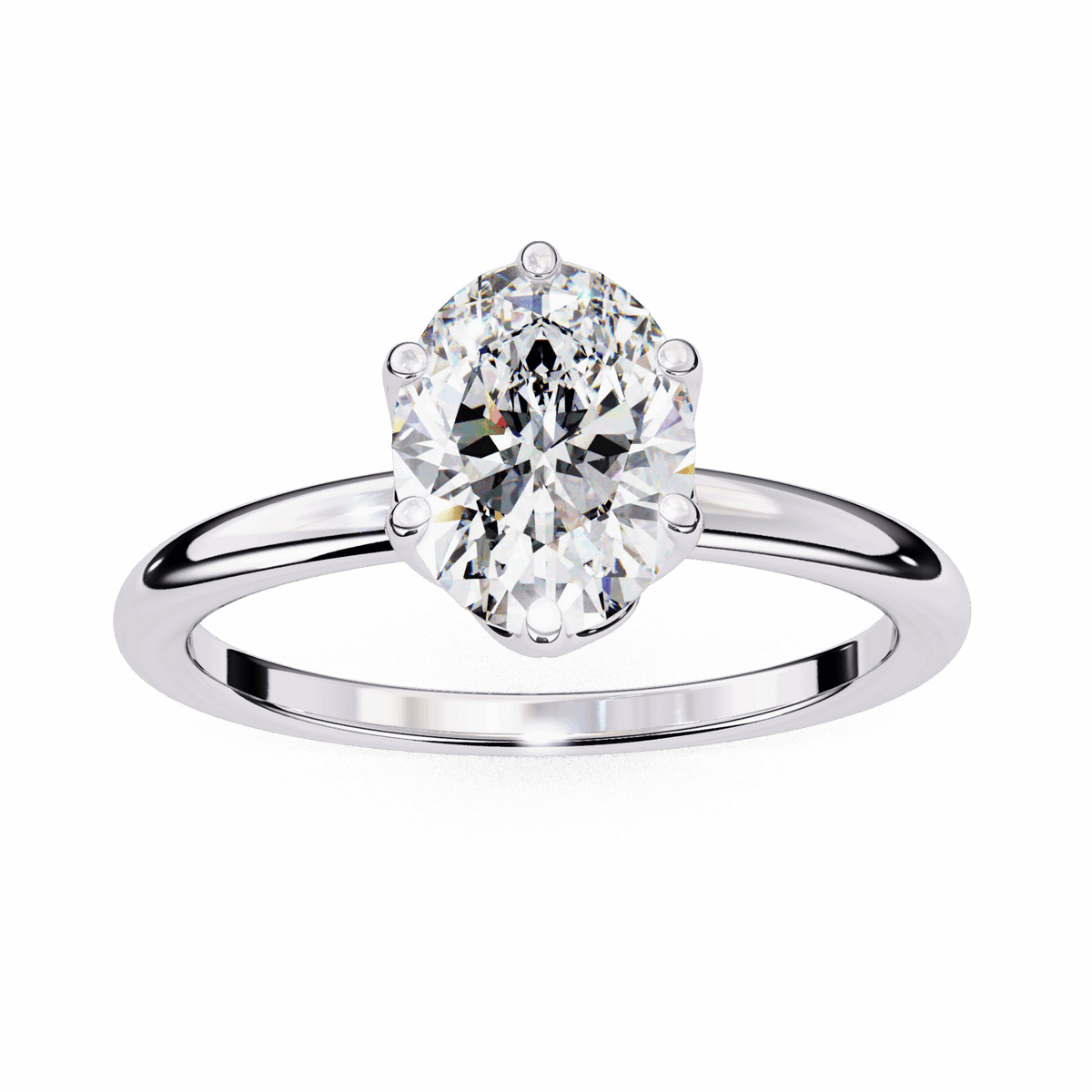 2.75 Carat Oval Eternal Solitaire Engagement Ring in Moissanite | House of Estara