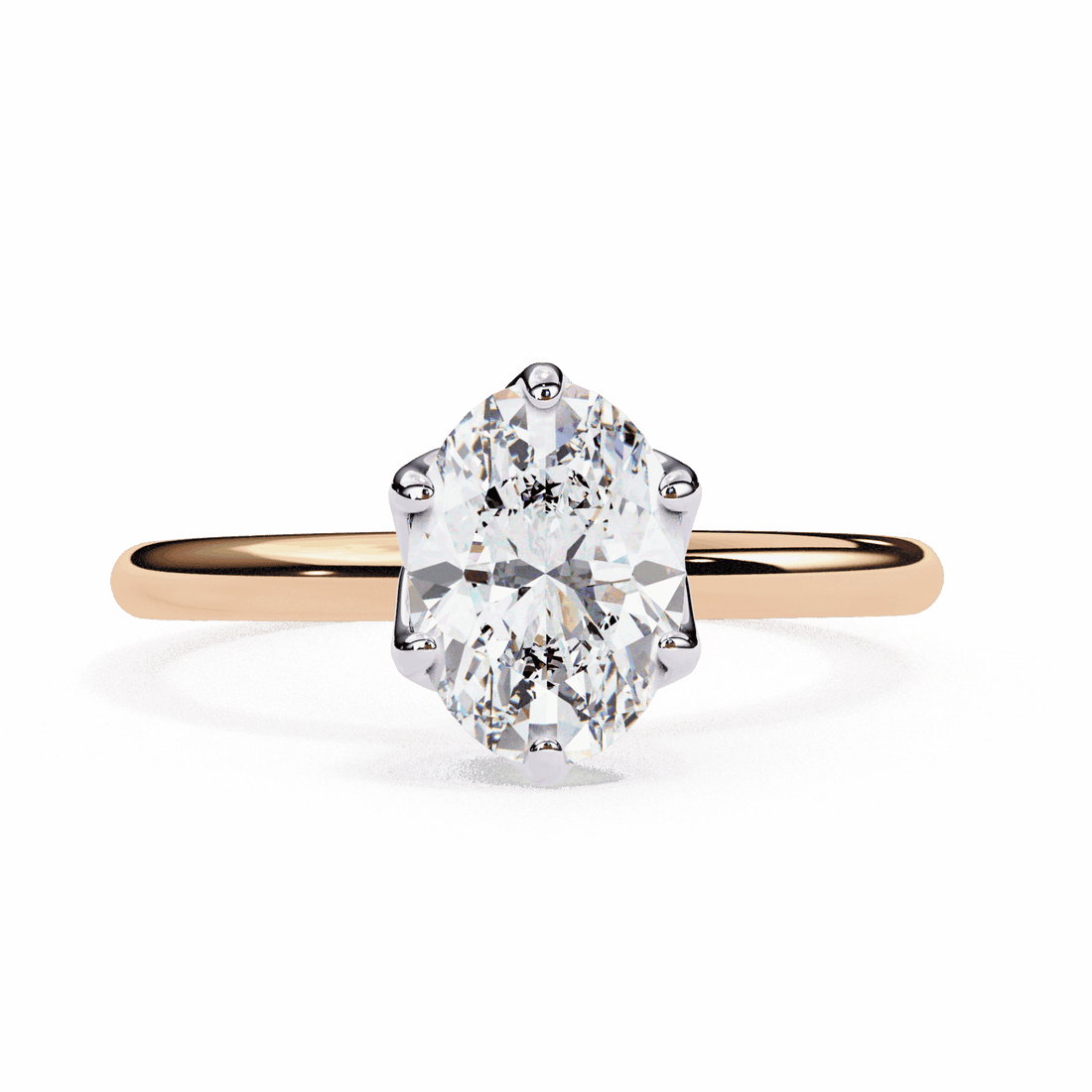 2.75 Carat Oval Eternal Solitaire Engagement Ring in Moissanite | House of Estara