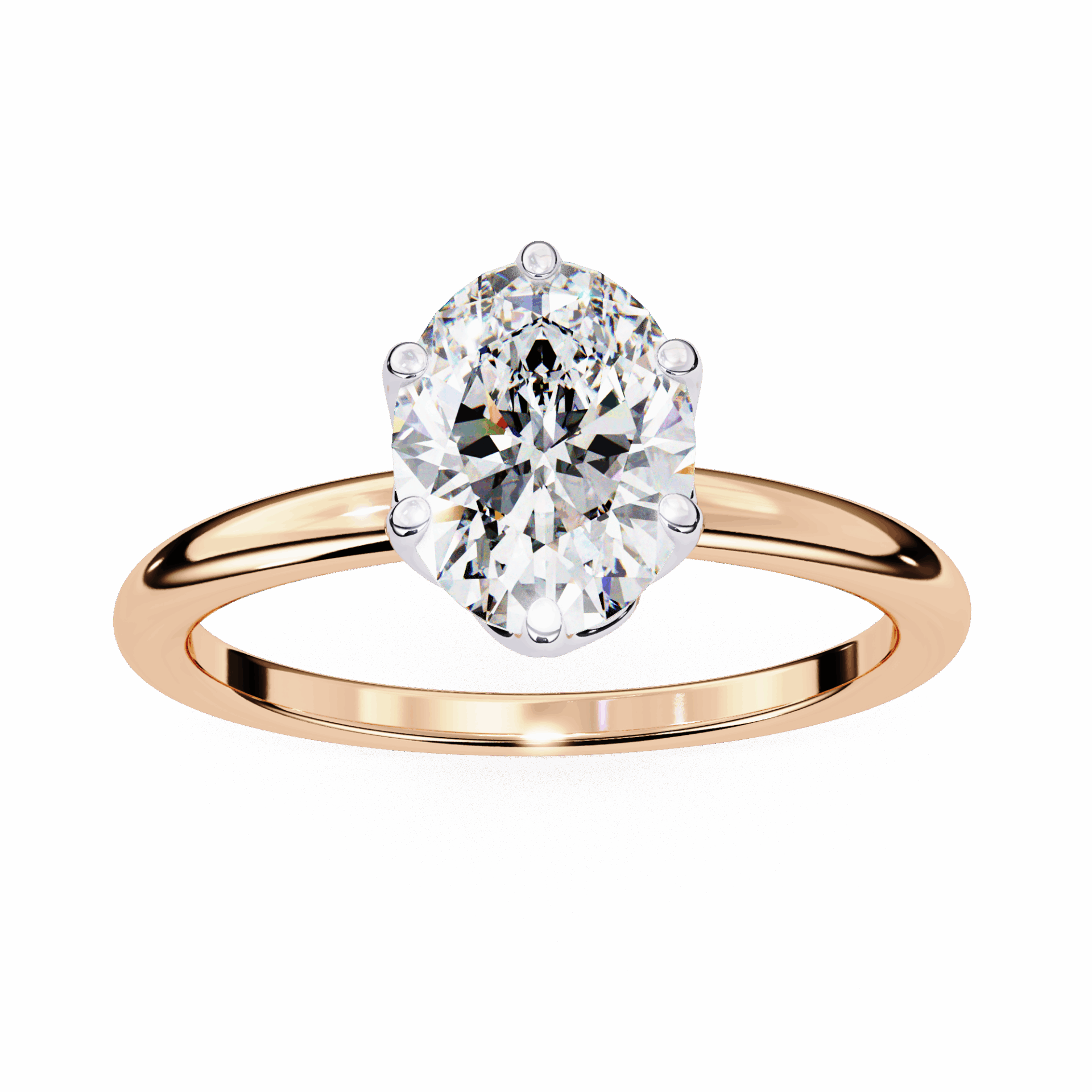 2.75 Carat Oval Eternal Solitaire Engagement Ring in Moissanite | House of Estara