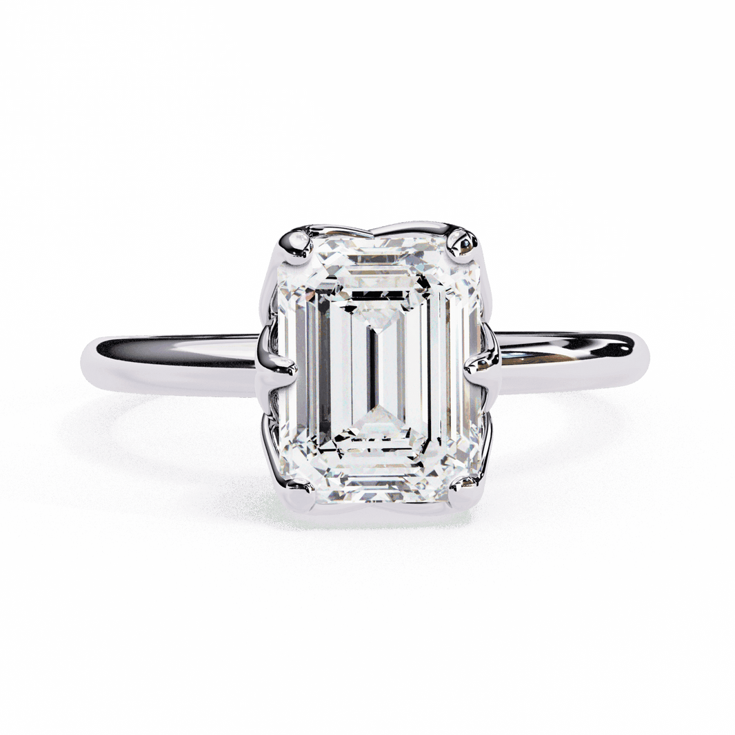 2.25 Carat Emerald Eternal Solitaire Engagement Ring in Moissanite | House of Estara