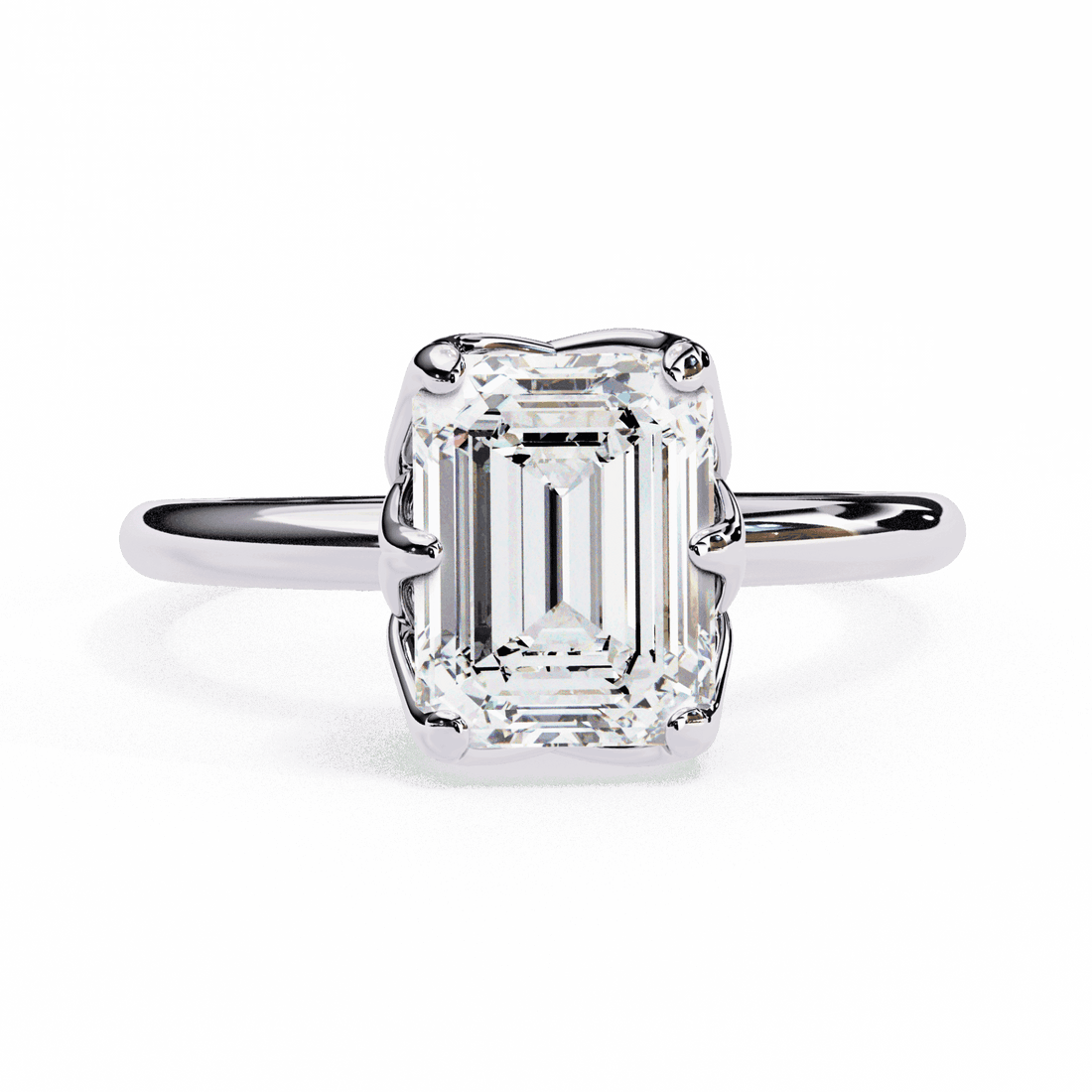 2.25 Carat Emerald Eternal Solitaire Engagement Ring in Moissanite | House of Estara
