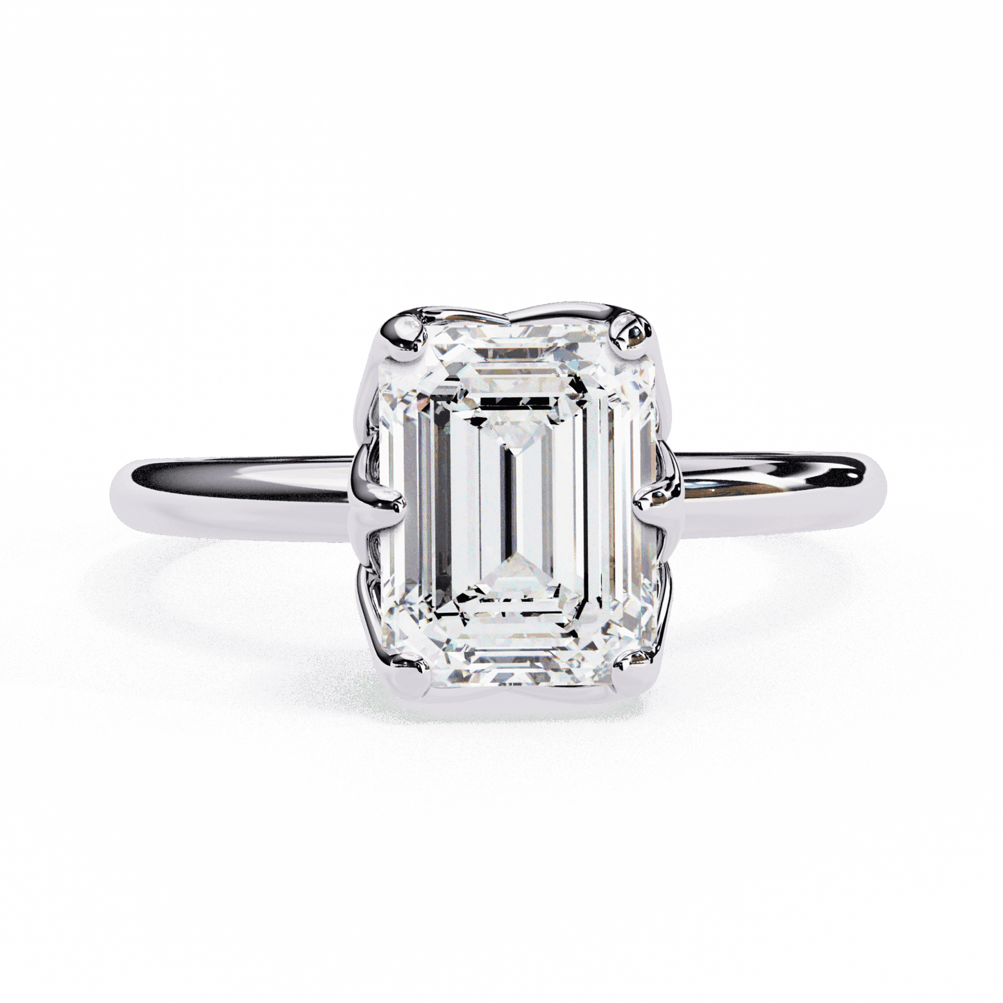 2.25 Carat Emerald Eternal Solitaire Engagement Ring in Moissanite | House of Estara