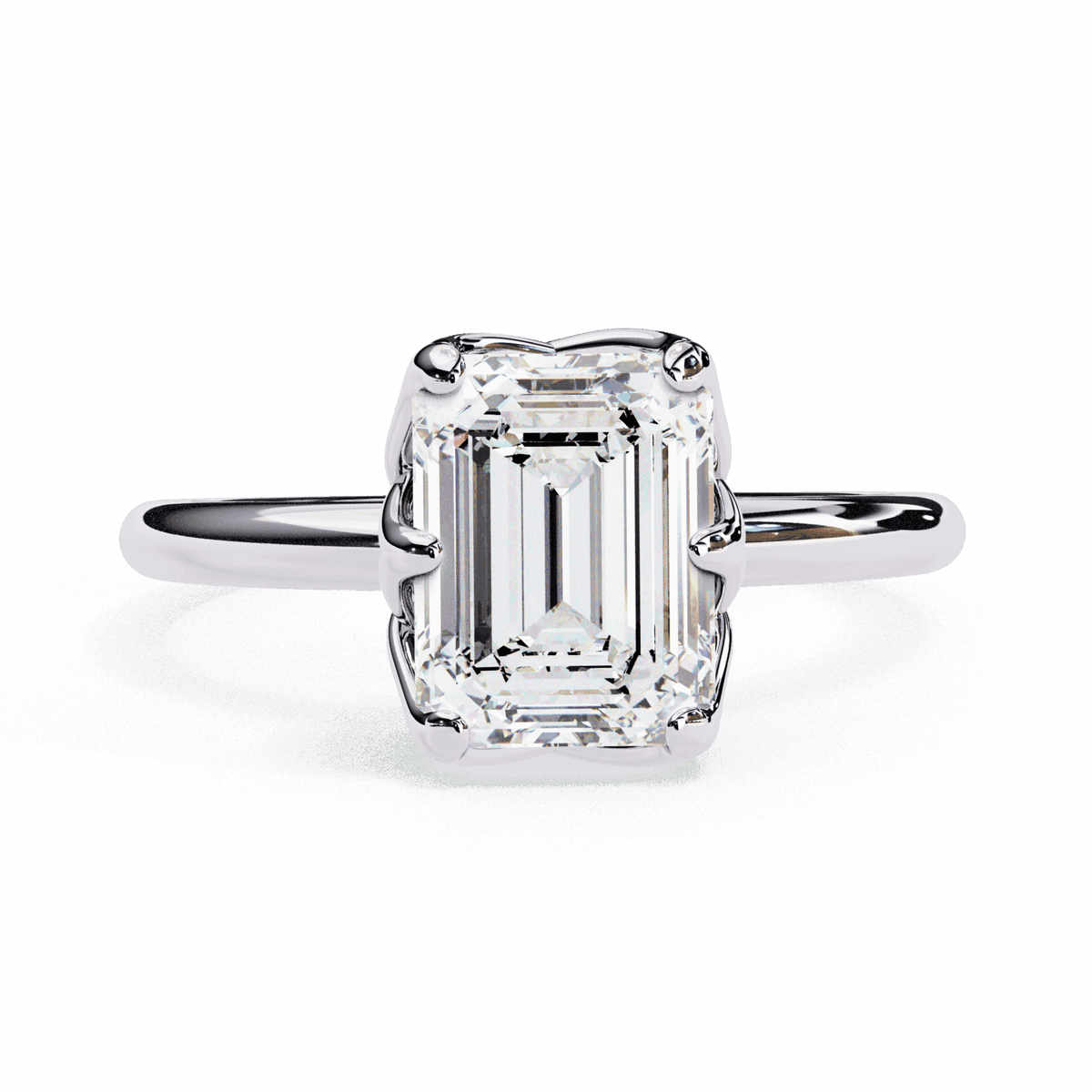 2.25 Carat Emerald Eternal Solitaire Engagement Ring in Moissanite | House of Estara