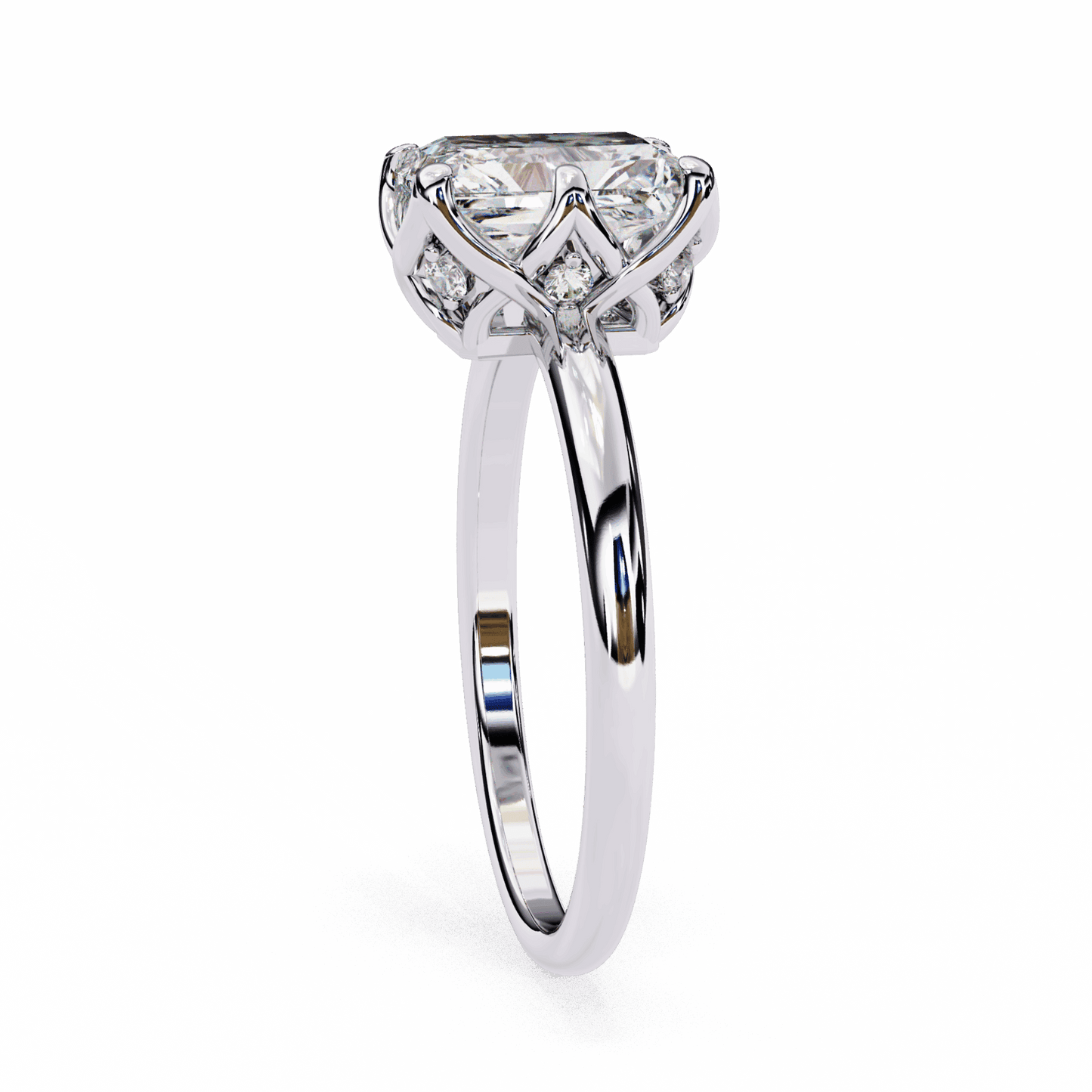 2.25 Carat Emerald Eternal Solitaire Engagement Ring in Moissanite | House of Estara