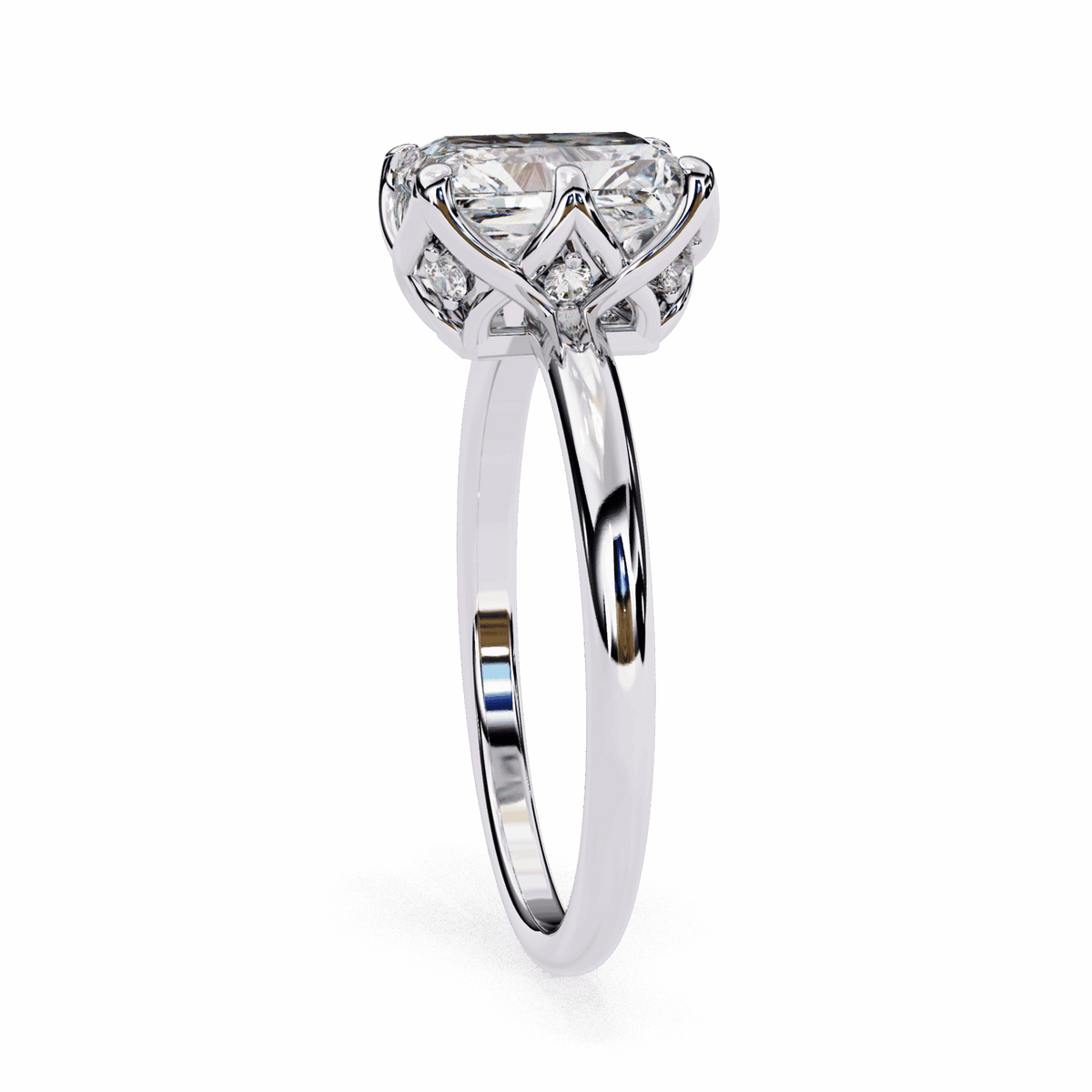 2.25 Carat Emerald Eternal Solitaire Engagement Ring in Moissanite | House of Estara