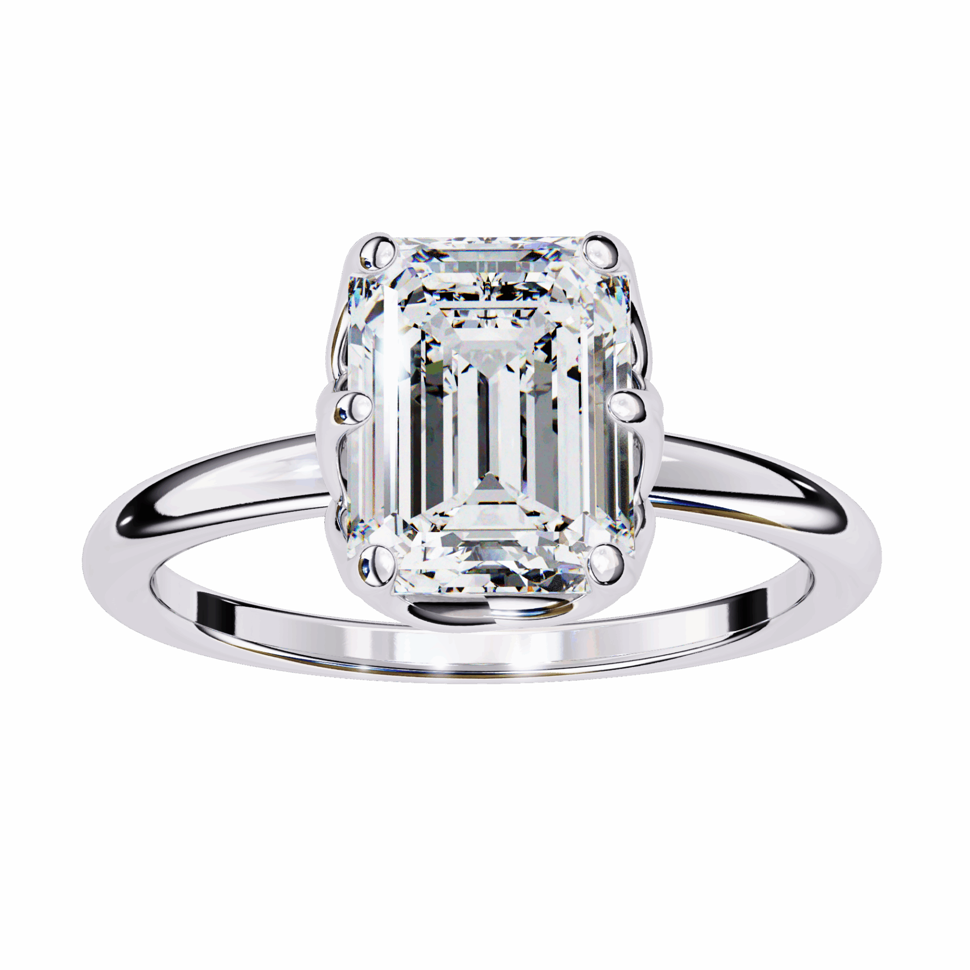 2.25 Carat Emerald Eternal Solitaire Engagement Ring in Moissanite | House of Estara