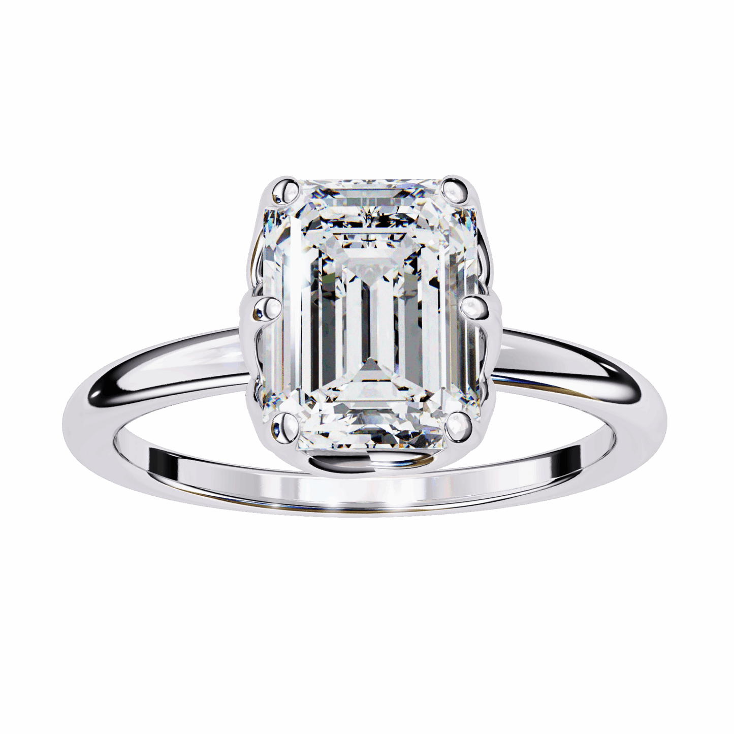 2.25 Carat Emerald Eternal Solitaire Engagement Ring in Moissanite | House of Estara