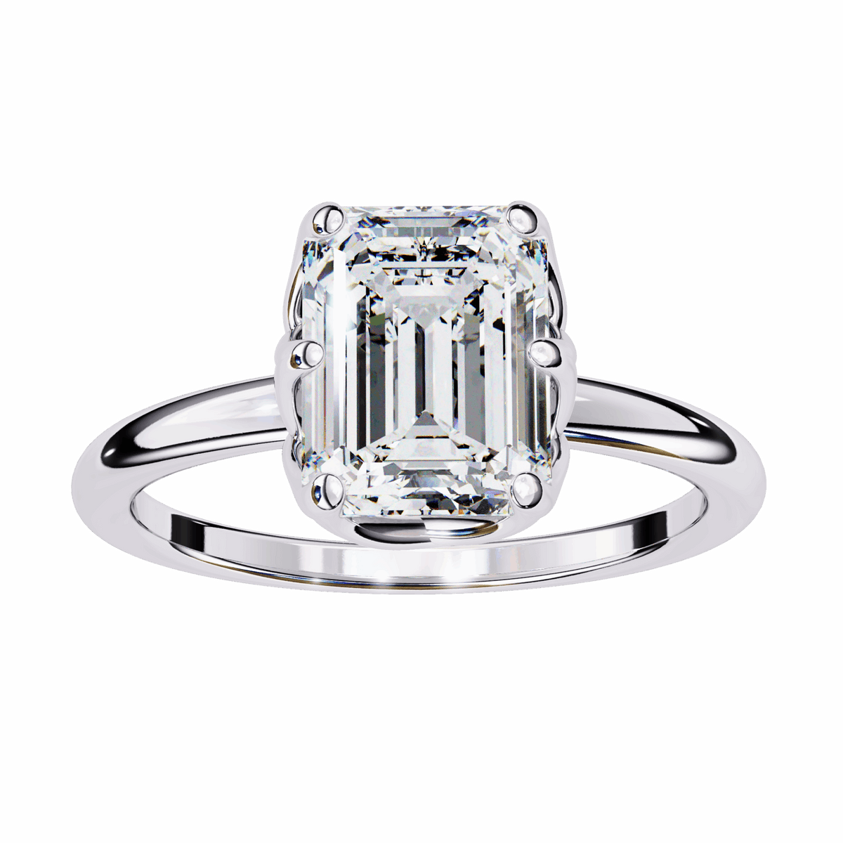 2.25 Carat Emerald Eternal Solitaire Engagement Ring in Moissanite | House of Estara