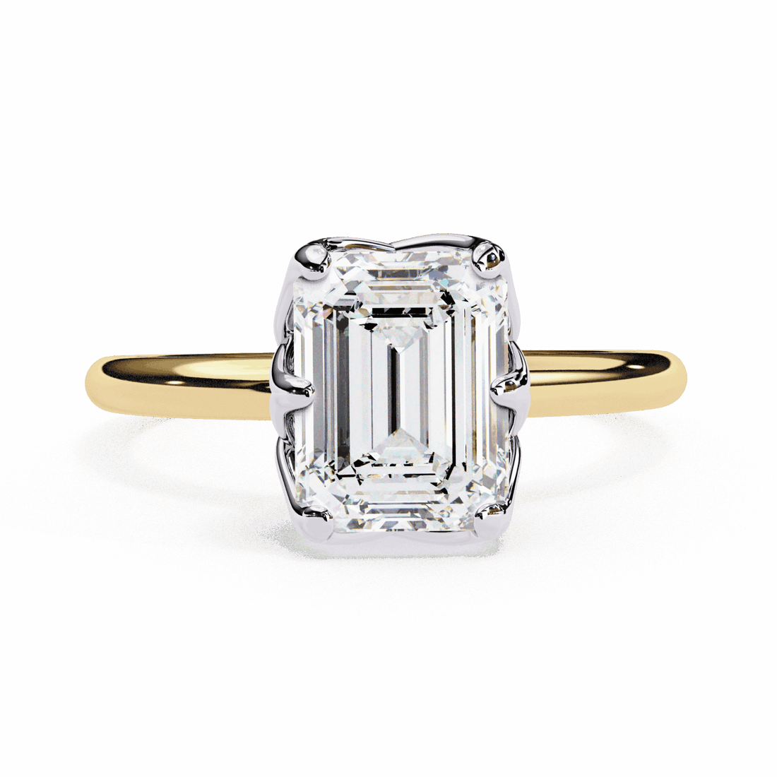 2.25 Carat Emerald Eternal Solitaire Engagement Ring in Moissanite | House of Estara