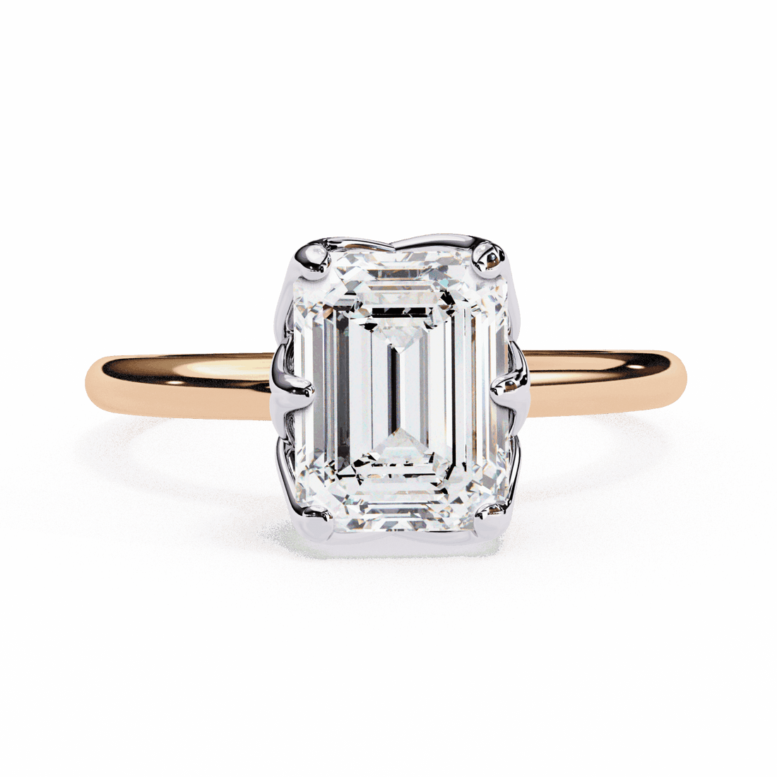 2.25 Carat Emerald Eternal Solitaire Engagement Ring in Moissanite | House of Estara