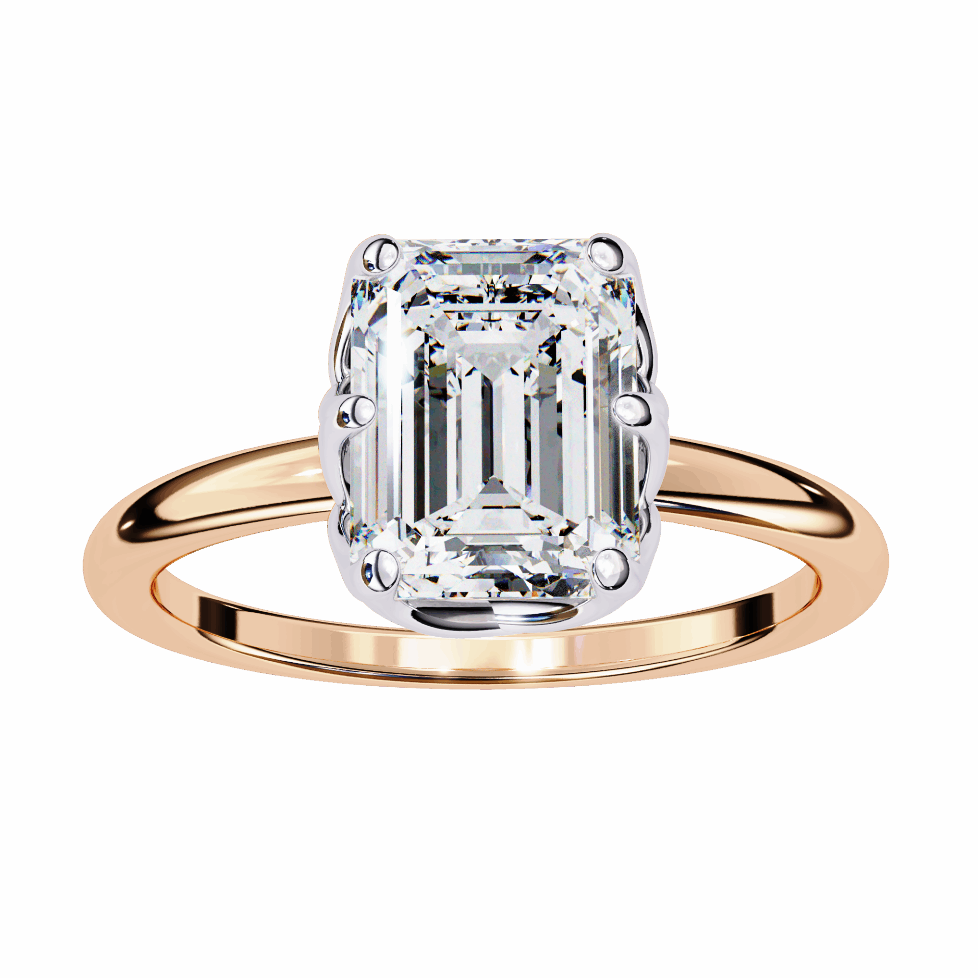 2.25 Carat Emerald Eternal Solitaire Engagement Ring in Moissanite | House of Estara