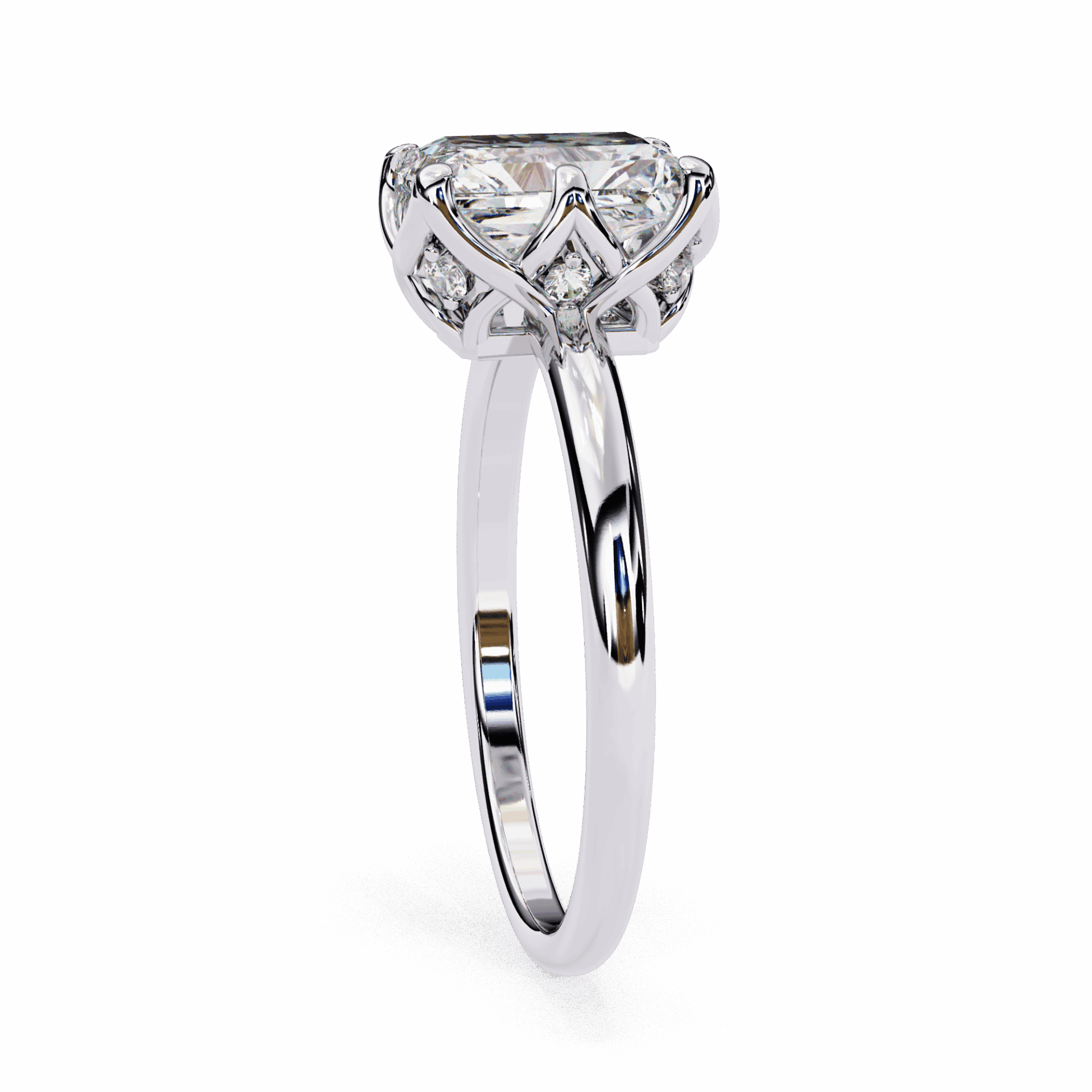 2.5 Carat Radiant Eternal Solitaire Engagement Ring in Moissanite | House of Estara