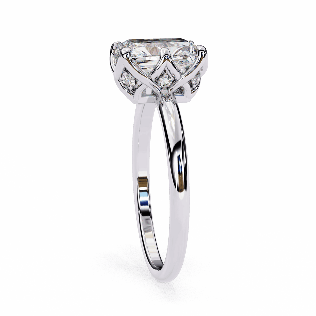 2.5 Carat Radiant Eternal Solitaire Engagement Ring in Moissanite | House of Estara