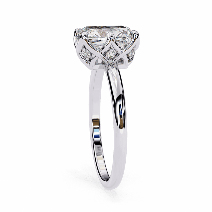 2.5 Carat Radiant Eternal Solitaire Engagement Ring in Moissanite | House of Estara