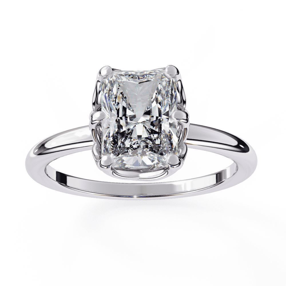 2.5 Carat Radiant Eternal Solitaire Engagement Ring in Moissanite | House of Estara