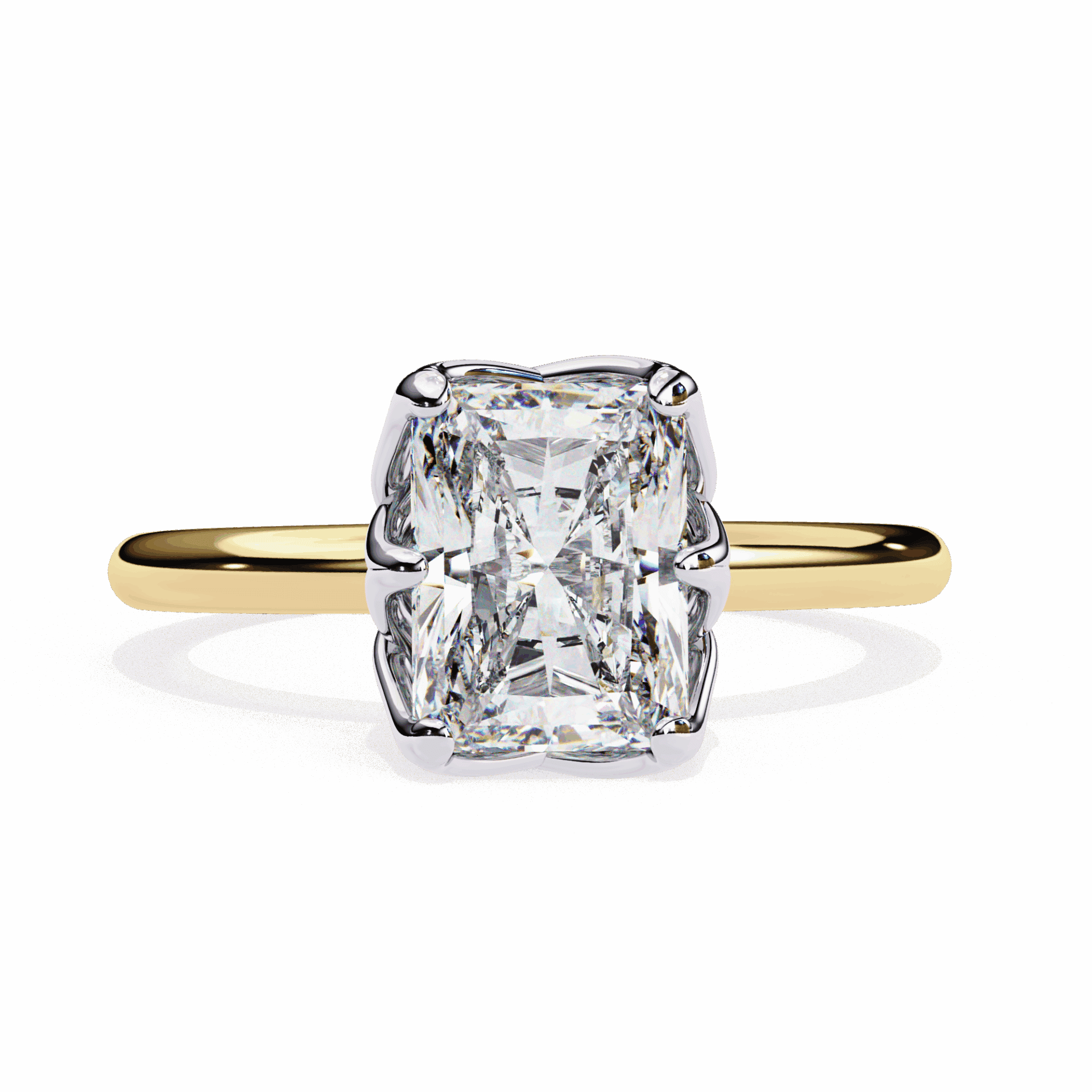 2.5 Carat Radiant Eternal Solitaire Engagement Ring in Moissanite | House of Estara