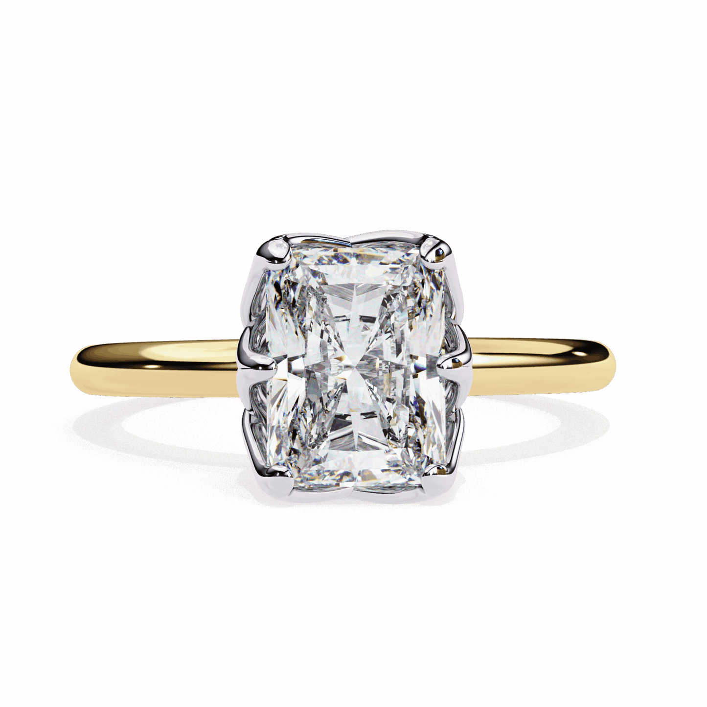2.5 Carat Radiant Eternal Solitaire Engagement Ring in Moissanite | House of Estara