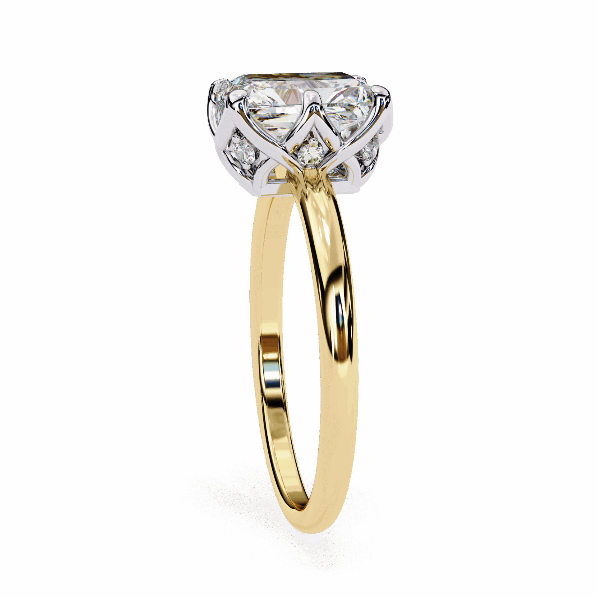 2.5 Carat Radiant Eternal Solitaire Engagement Ring in Moissanite | House of Estara