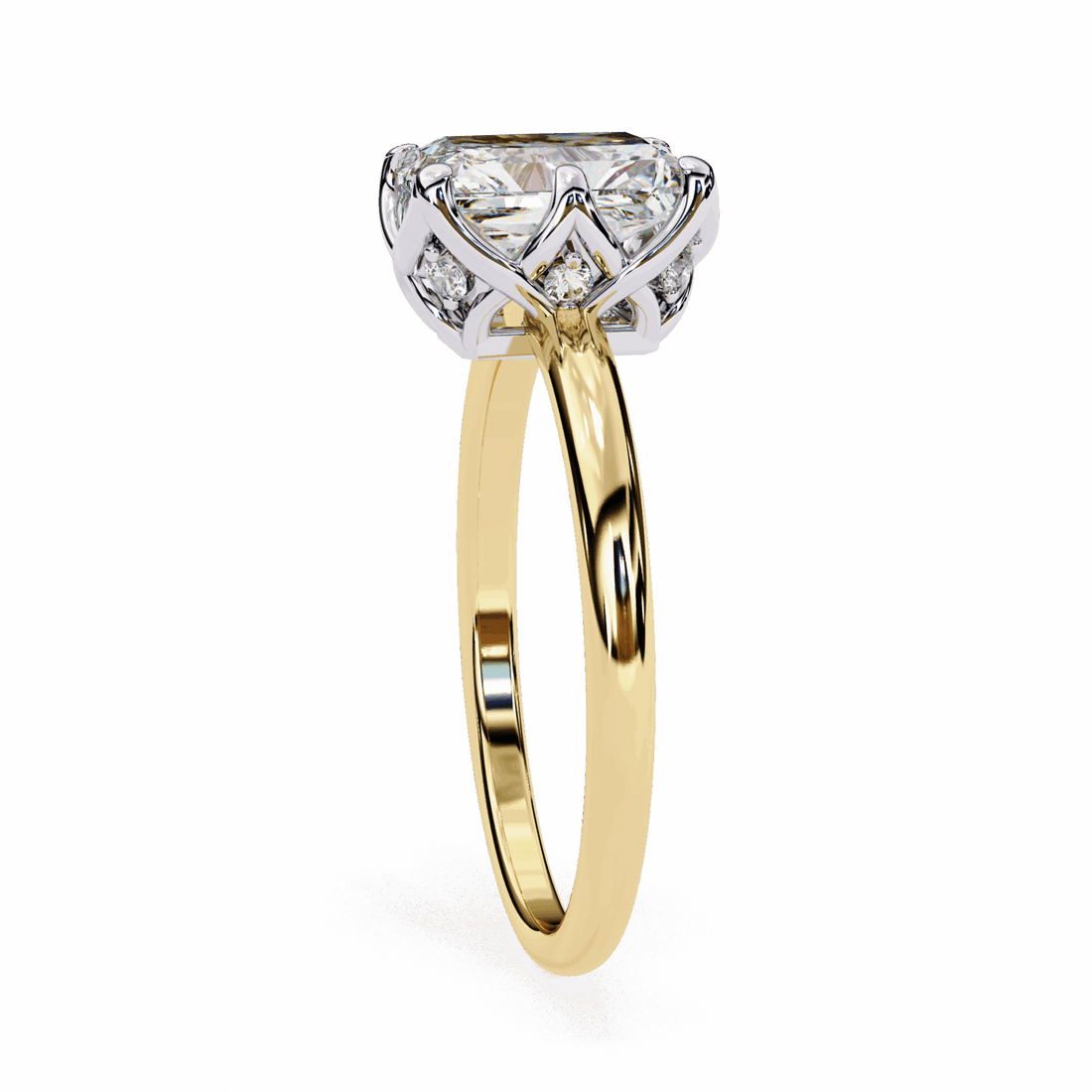 2.5 Carat Radiant Eternal Solitaire Engagement Ring in Moissanite | House of Estara