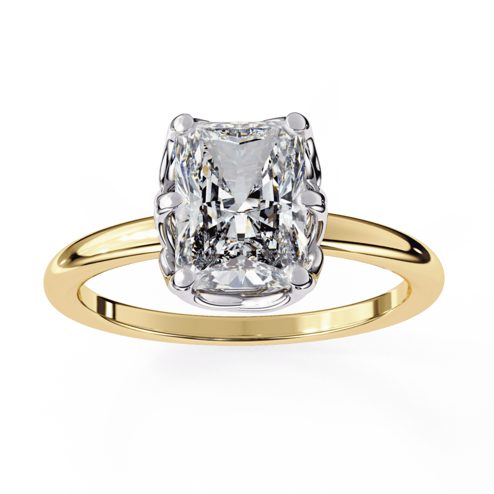 2.5 Carat Radiant Eternal Solitaire Engagement Ring in Moissanite | House of Estara