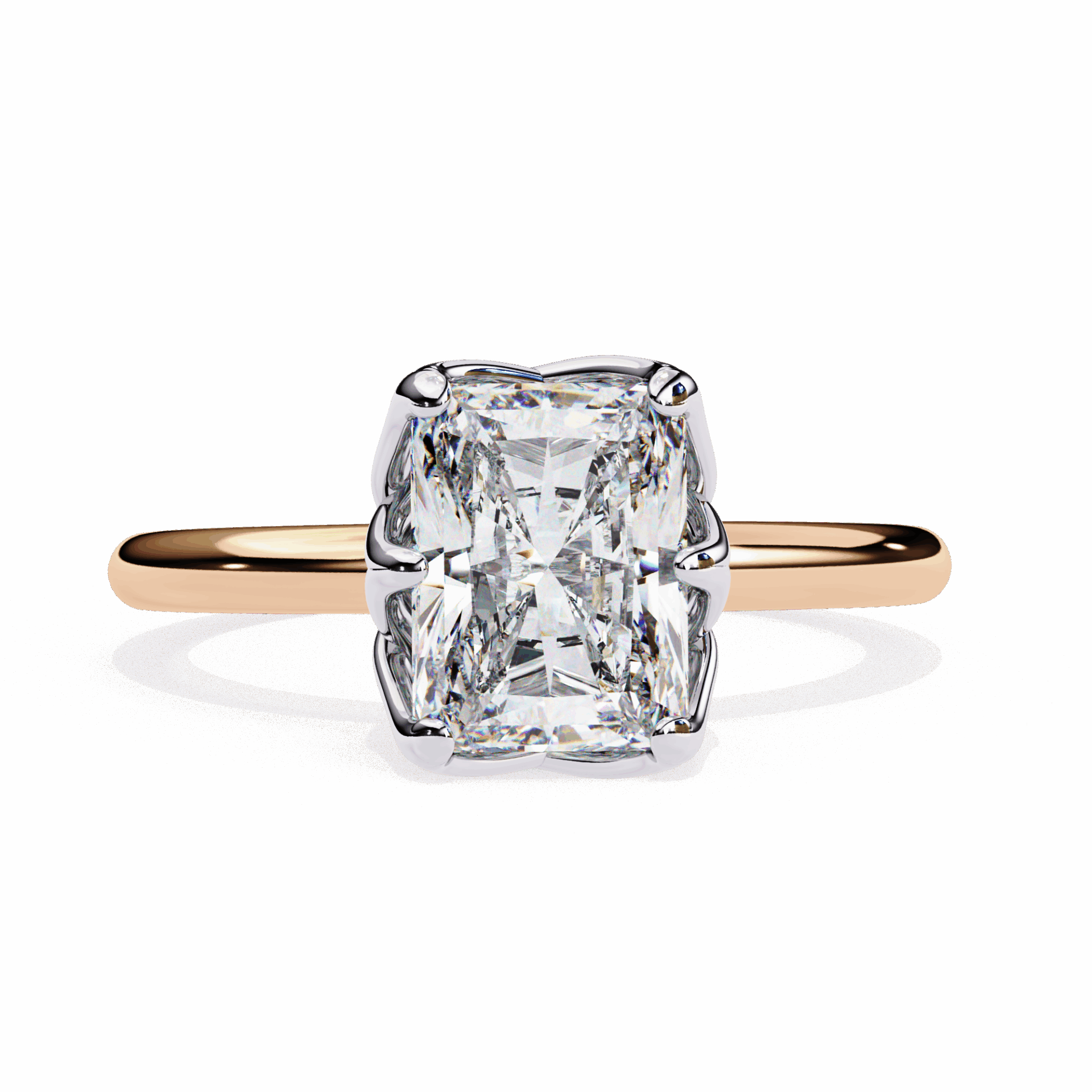 2.5 Carat Radiant Eternal Solitaire Engagement Ring in Moissanite | House of Estara