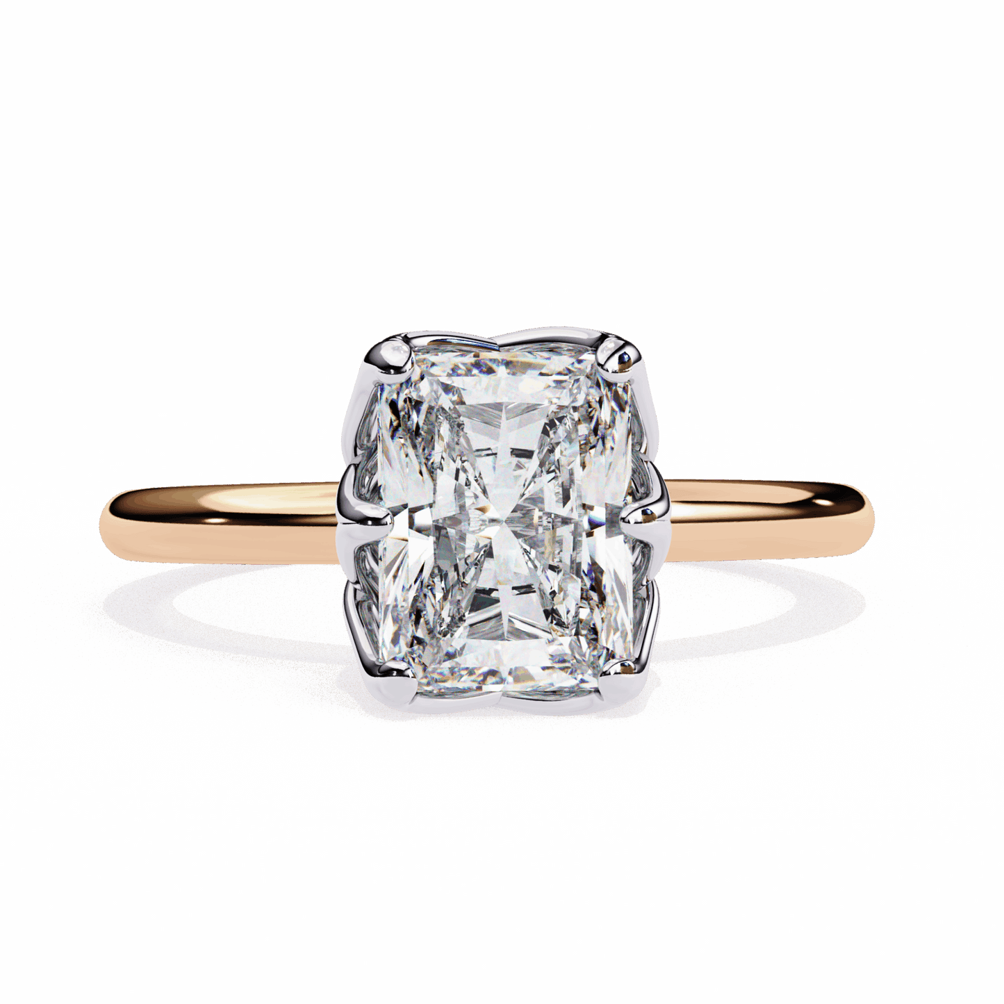 2.5 Carat Radiant Eternal Solitaire Engagement Ring in Moissanite | House of Estara
